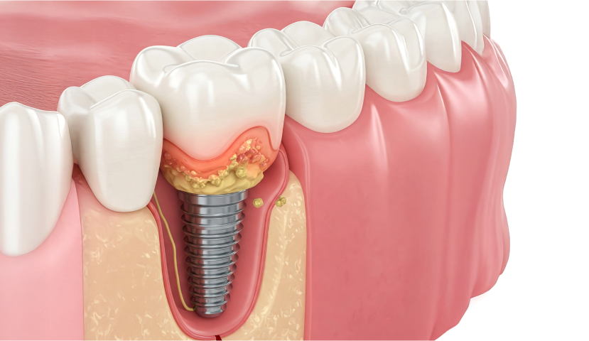 インプラント周囲炎のCG画像