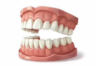 上下の総入れ歯を示す歯科模型