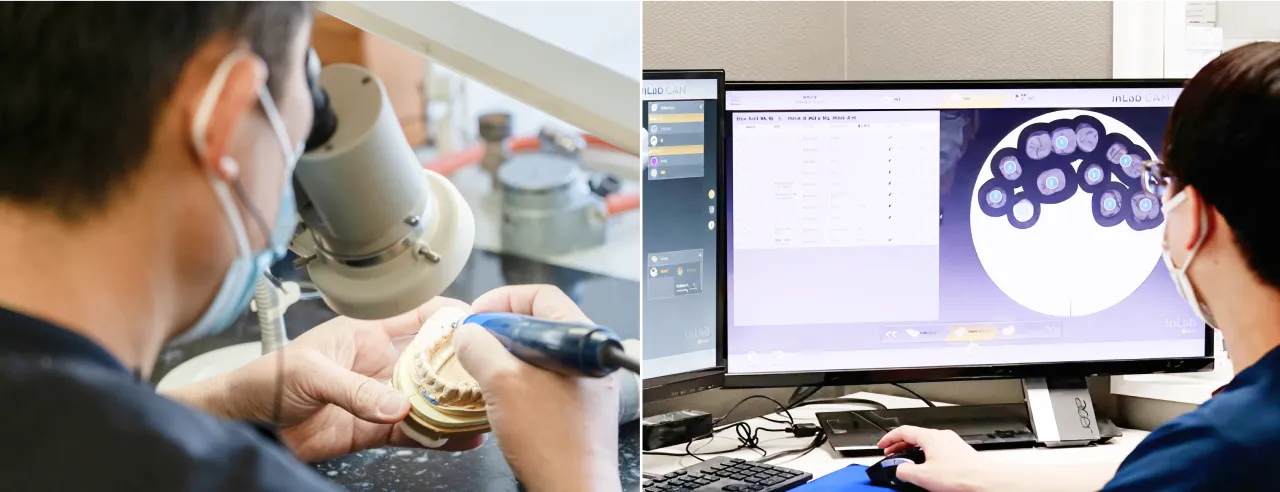 歯科技工士による作業シーン